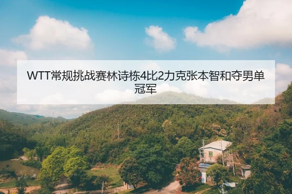 WTT常规挑战赛林诗栋4比2力克张本智和夺男单冠军